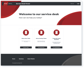 Screenshot of Service Desk homepage