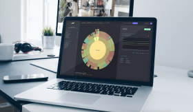 Macbook mockup with dashboard visualized