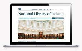 Screenshot of the new home page for the National Library of Ireland