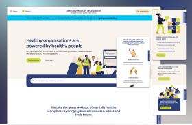 Screenshot of Mentally Healthy Workplaces platform homepage