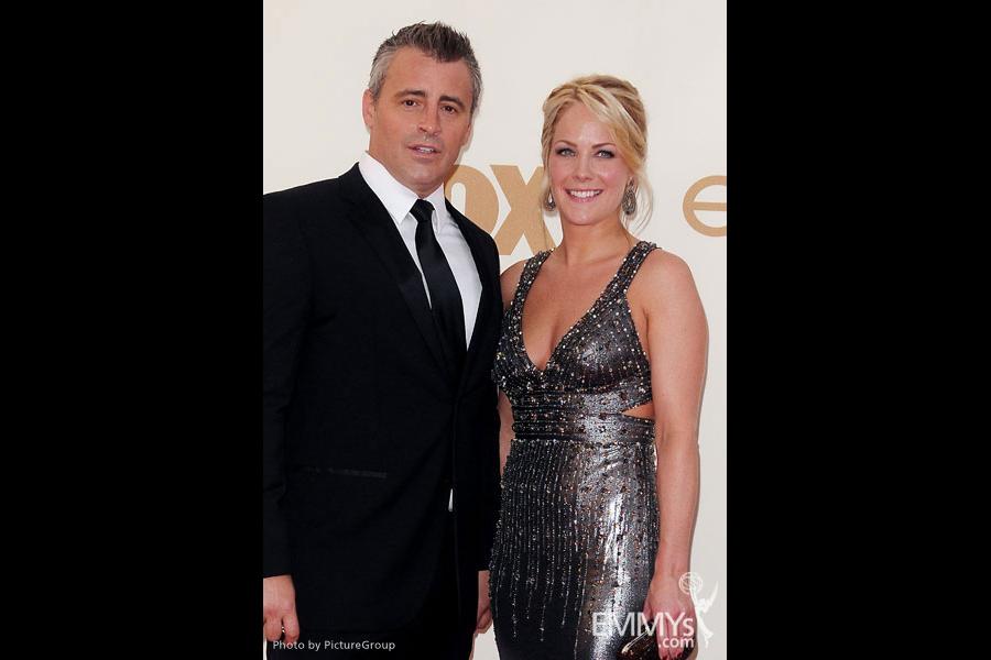 Matt LeBlanc (L) and Andrea Anders arrive at the Academy of Television Arts & Sciences 63rd Primetime Emmy Awards