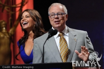 Sofia Vergara and John Shaffner at the 62nd Primetime Emmy Awards Nominations Ceremony