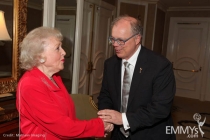 Actress and Television Academy Hall of Fame member Betty White with the Academy's chairman and CEO, John Shaffner.