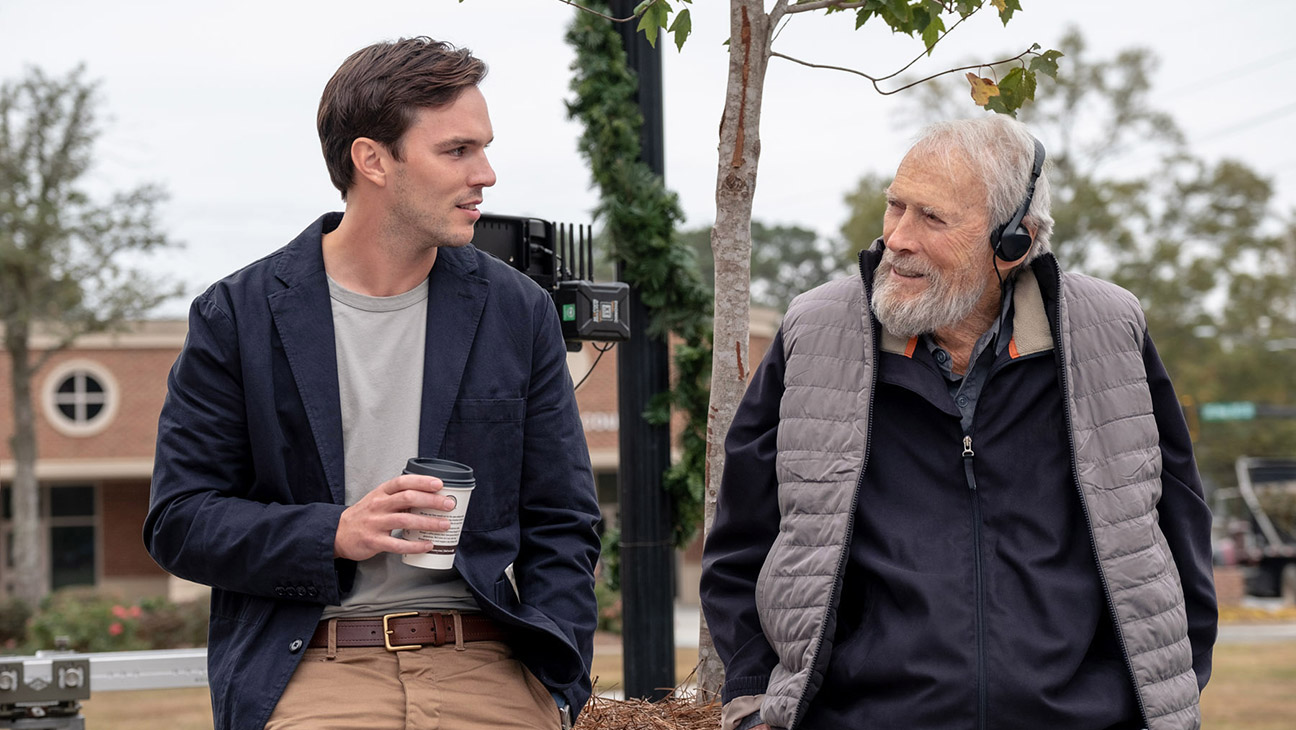 Juror 2 BTS Nicholas Hoult and Clint Eastwood