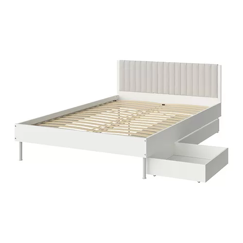 BRUKSVARA - 床框附3收納盒, 白色, 150x200 公分 | IKEA 線上購物 - PE902281_S4