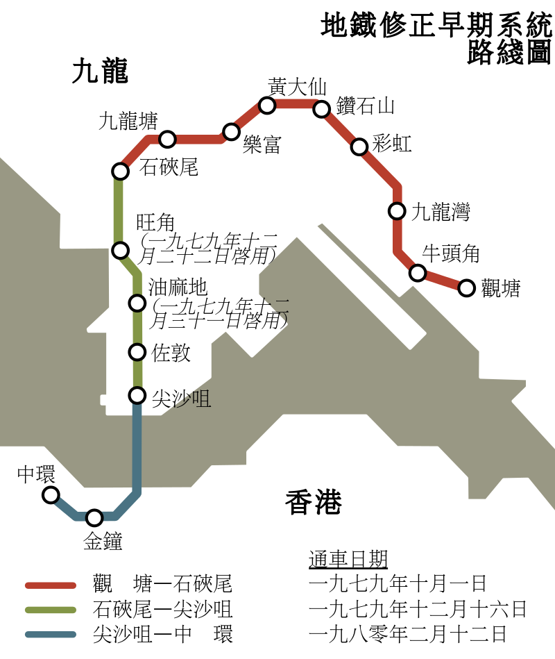 捷運修正早期系統路線圖