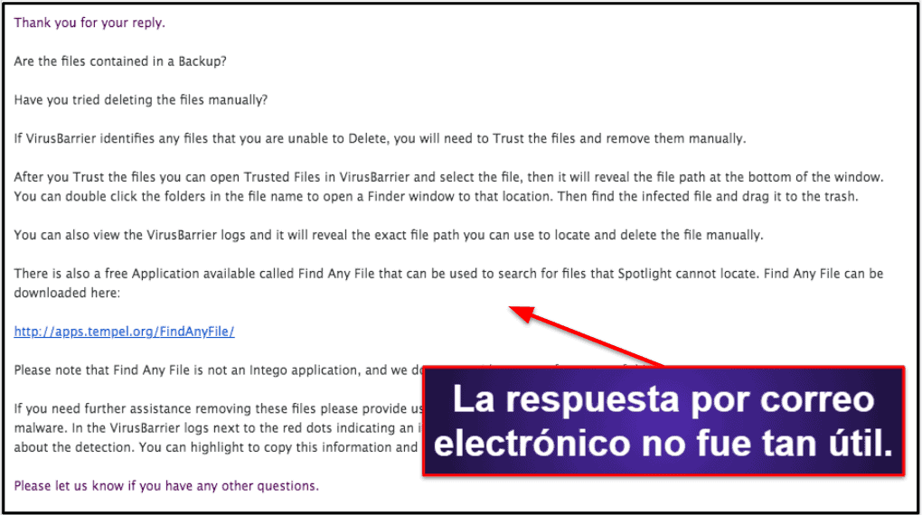 Atención al Cliente de Intego