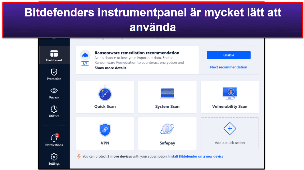 Bitdefender Användbarhet och installation