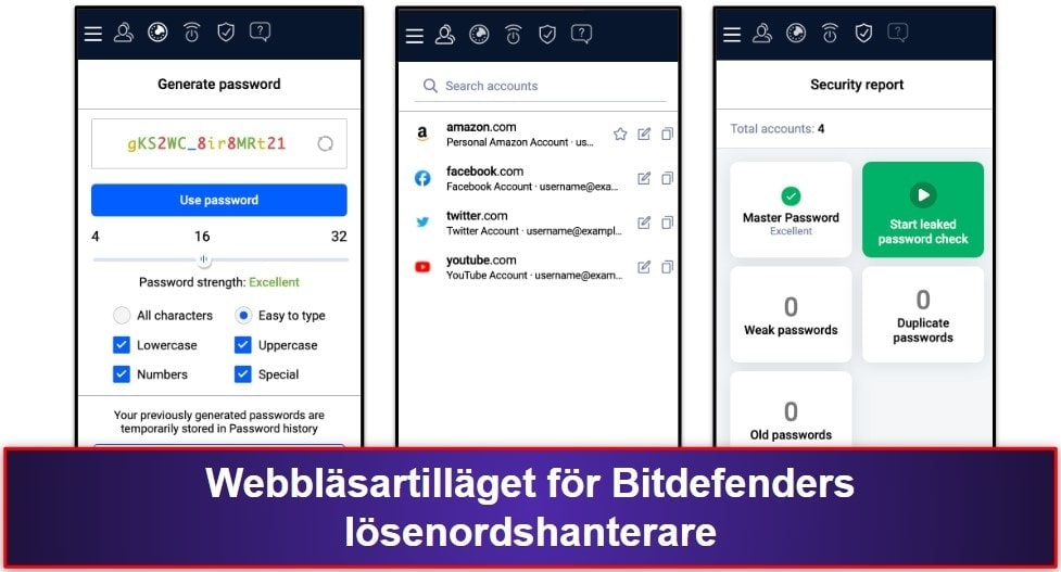 Bitdefenders säkerhetsfunktioner