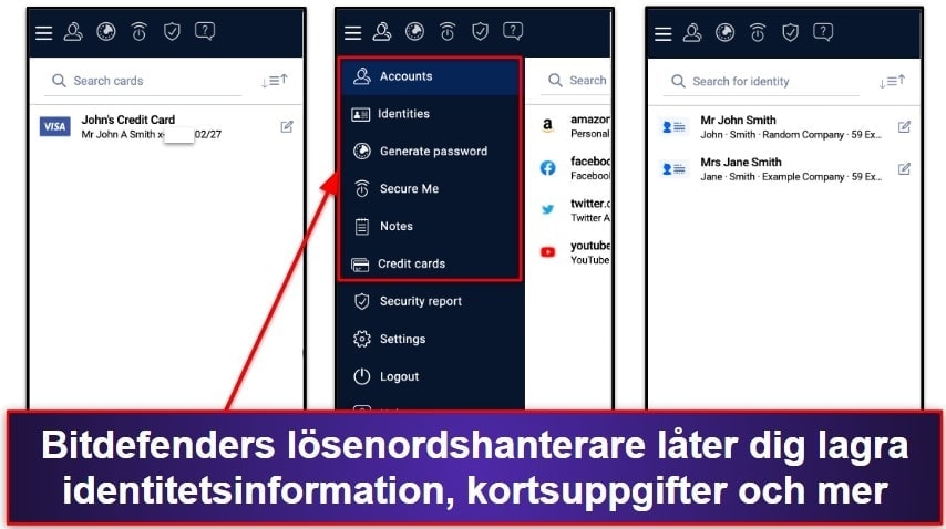 Bitdefenders säkerhetsfunktioner