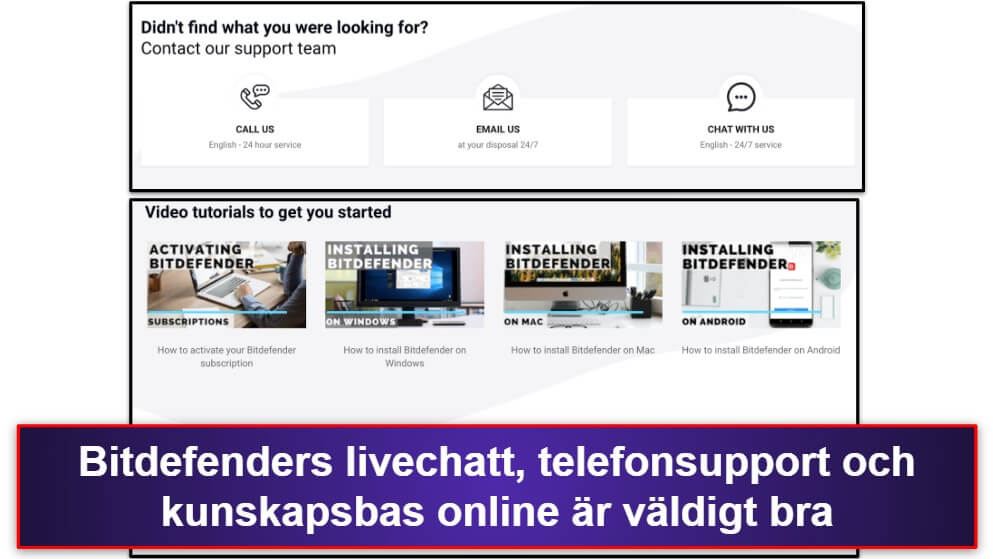 Bitdefenders kundsupport