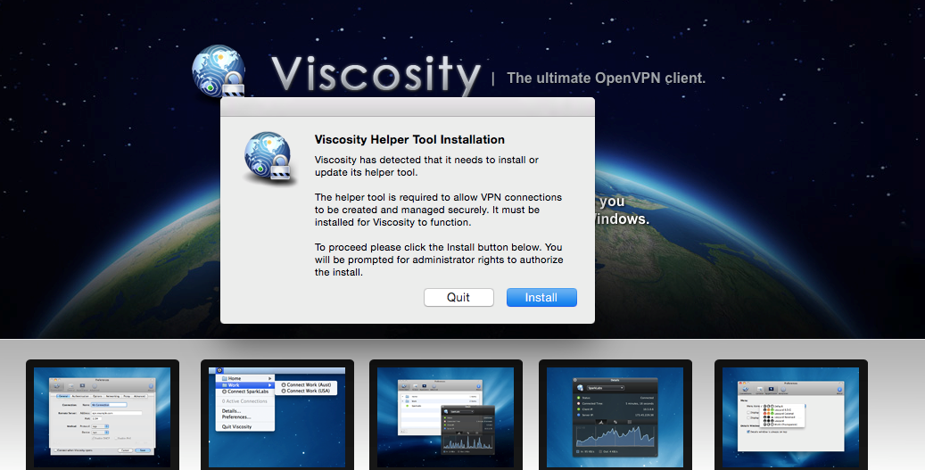 screenshot of macOS Viscosity installer