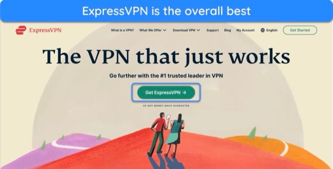 Screenshot of ExpressVPN's homepage