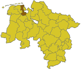 Lokasi Friesland di Niedersachsen