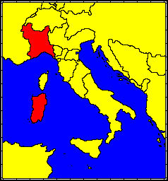 Plasseringa til Sardinia