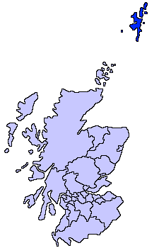 Ligging van Shetland in Skotland