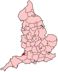 Kart over North Somerset