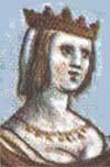 Représentation de Blanche de Navarre dans le Liber Genealogiae Regum Hispaniae d'Alphonse de Carthagène, xve siècle.