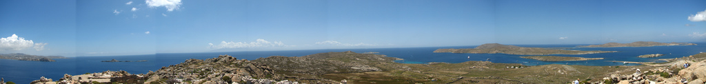 Panoramatická fotografia ostrova Dilos