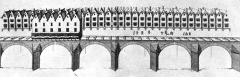 Il ponte Notre-Dame nel 1576, incisione di Jacques Androuet du Cerceau.