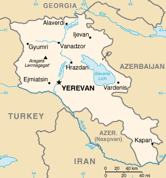 Kart over Armenia