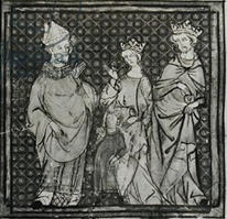 Karl III., der Einfältige, mit seiner Familie