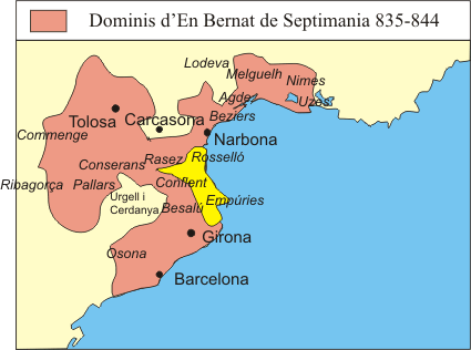 Dominis d'en Bernat de Septimània 835-844.