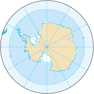 La mapa de l'ucean Antartich