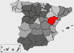 Situo de la provinco Teruelo en Hispanio