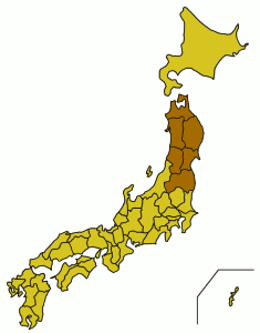 Расположение региона Тохоку