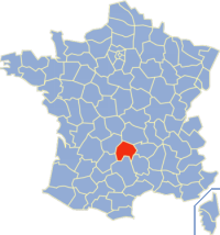 Poloha Cantal vo Francúzsku