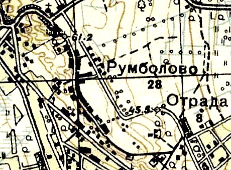 Деревня Румболово на карте 1931 года