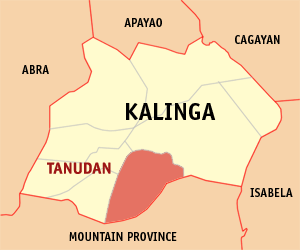 Mapa han Kalinga nga nagpapakita kon hain nahamutang an Tanudan