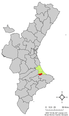 Kaart van Villalonga / Vilallonga