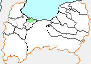 新湊市の県内位置図