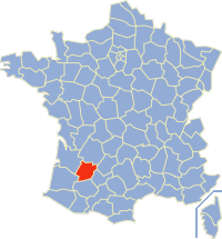 Poloha Lot-et-Garonne vo Francúzsku