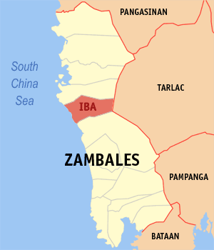 Mapa han Zambales nga nagpapakita han kahamutang han Iba