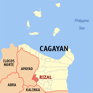 Bản đồ của Cagayan với vị trí của Rizal