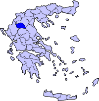 Poziția regiunii Νομός Γρεβενών