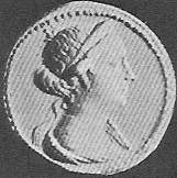 Münze mit dem Kopf der Arsinoë III.