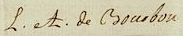 Signature de Louis-Alexandre de Bourbon