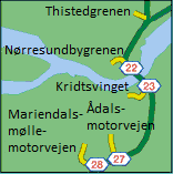 Ådalsmotorvejens forløb