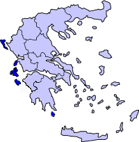 Location of Kapuloan Ionian Periphery in Greece