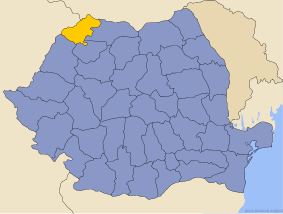 Administrative map of Руминия with Сату Маре county highlighted