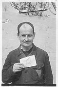 A United States Army photo of Austrian economist and financial specialist Benedikt Kautsky, a political prisoner, after he was liberated from Buchenwald