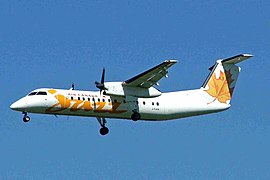 Dash 8-300 In Yellow Jazz Livery