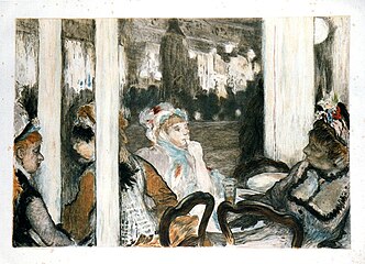 Le petit Café, color etcher after Edgar Degas