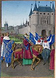 Penyambutan Charles V di Paris pada 2 Agustus 1358, Grandes Chroniques de France (1455-1460)