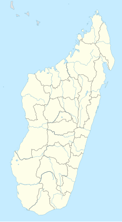 Mapa konturowa Madagaskaru, w centrum znajduje się punkt z opisem „TNR”