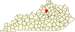 State map highlighting Franklin County